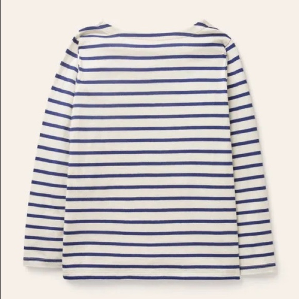 BODEN Everyday Breton Ivory/Navy Rainbow Wave - Picture 3 of 5